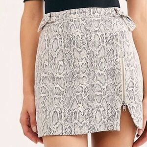 Free People Midnight Magic Snake Print Mini Skirt